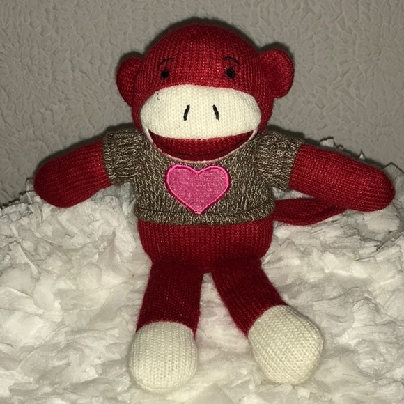 Dan Dee Red Sock Monkey Plush Stuffed Animal - Picture 1 of 6